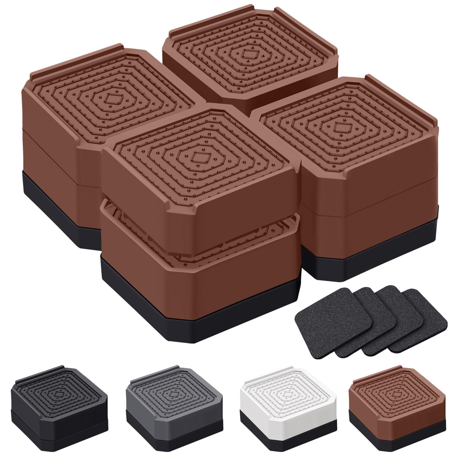 Bed Risers and Furniture Risers, Heavy Duty Adjustable Lifting Blocks for Cou...