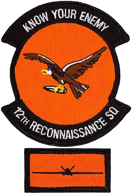 USAF 12TH RECONNAISSANCE SQ.-KNOW YOUR ENEMY- MQ-9 REAPER UAV - ORIGINAL PATCH