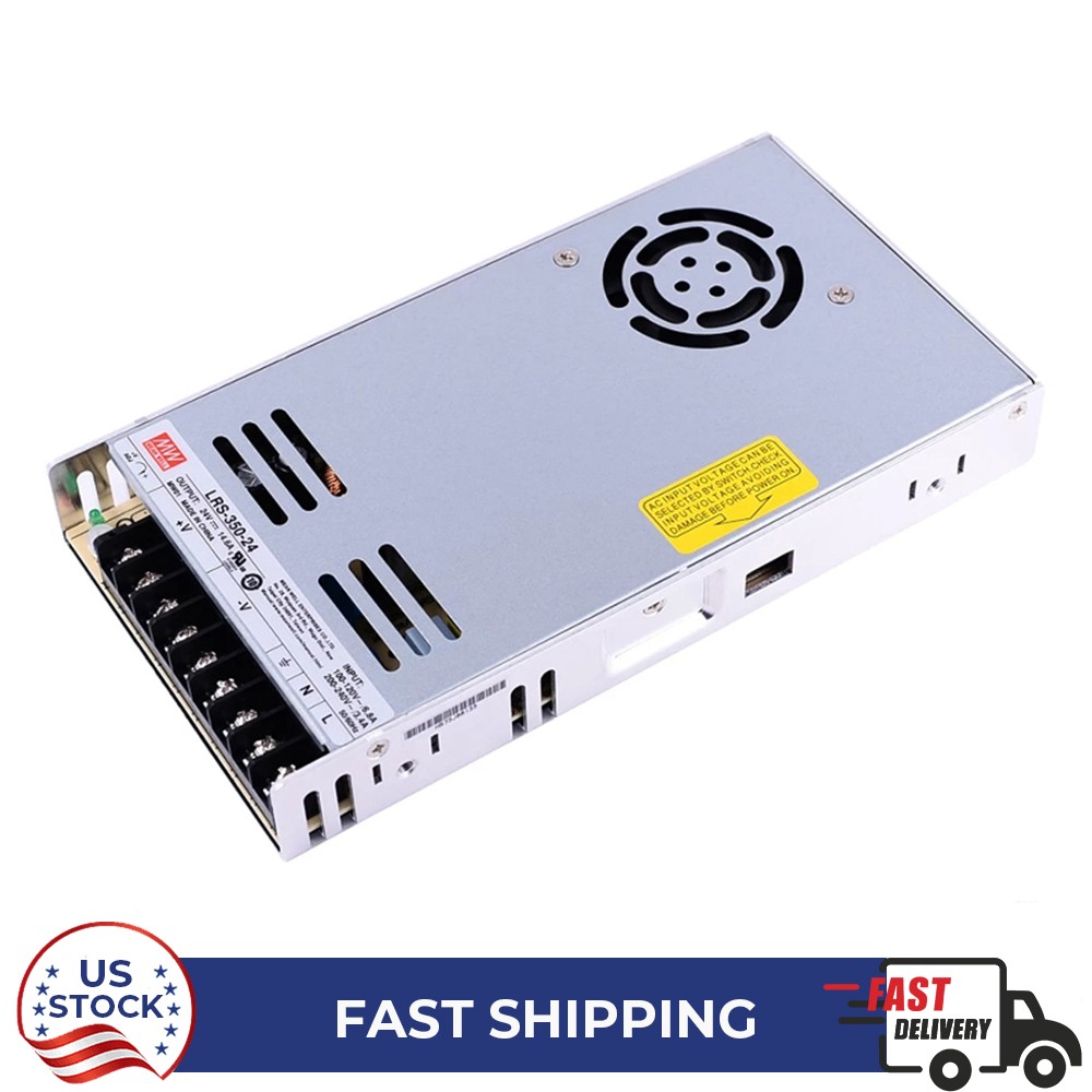 Mean Well Power Supply 24V 14.6A 350W Input 110V/220V AC to DC LRS-350-24