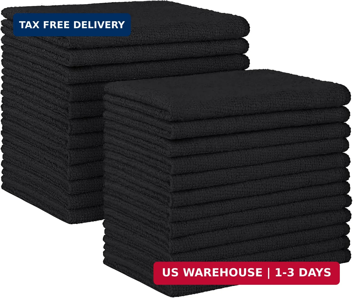 HOMEXCEL Black Microfiber Cleaning Cloth, 24 Pack Absorbent Cleaning Rags, Lint-