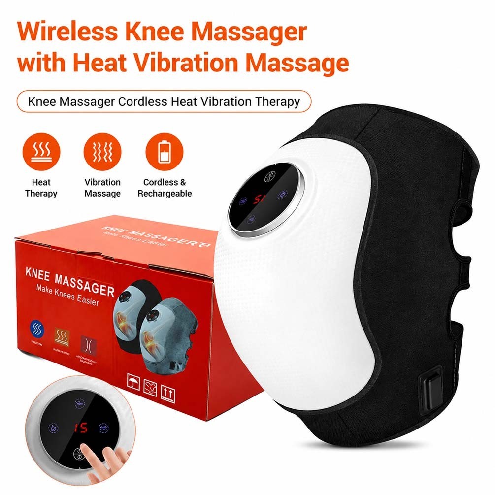 Electric Knee Massager Compression Heat Vibration Therapy for Knee Pain Relief