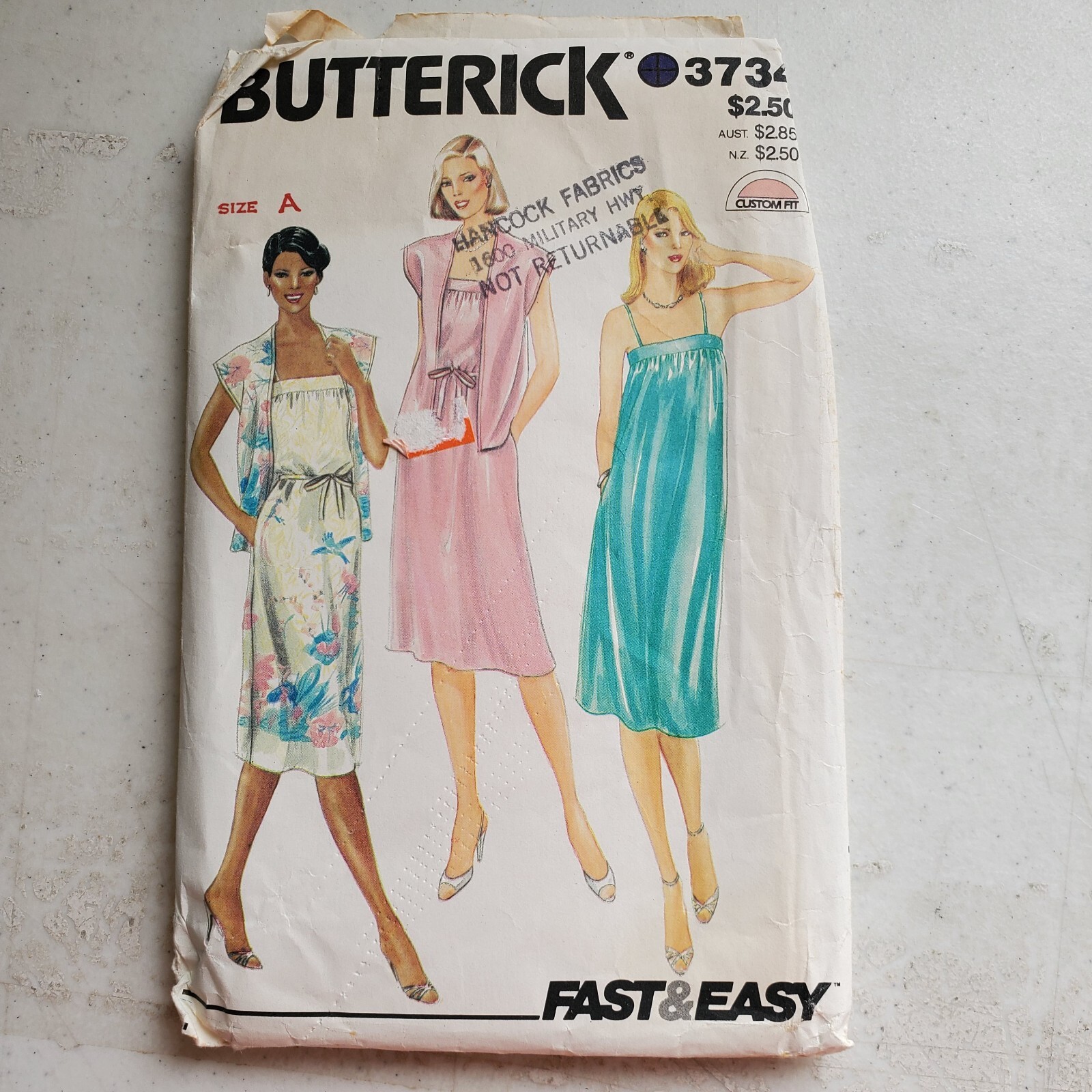 Butterick Pattern 3734 Sundress Jacket Belt Dress Easy Misses 8 CUT Vtg 1980s