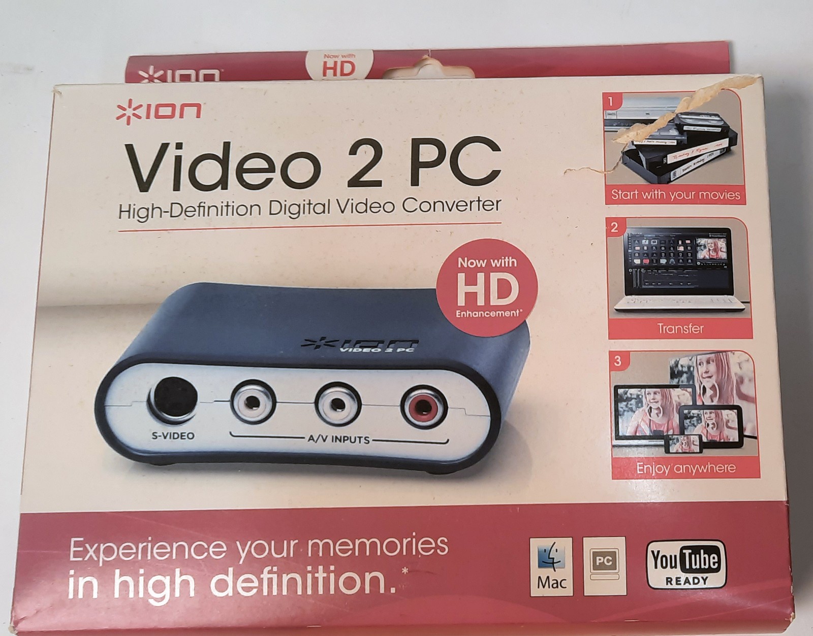 ION Video 2 PC VHS VCR to Computer USB Video Conversion System Transfer Movies