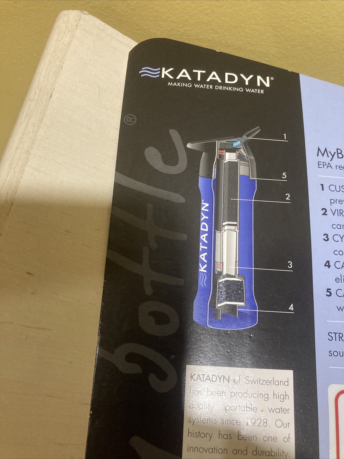 Katadyn Swiss Made ViruStat Water Bottle Portable Water System