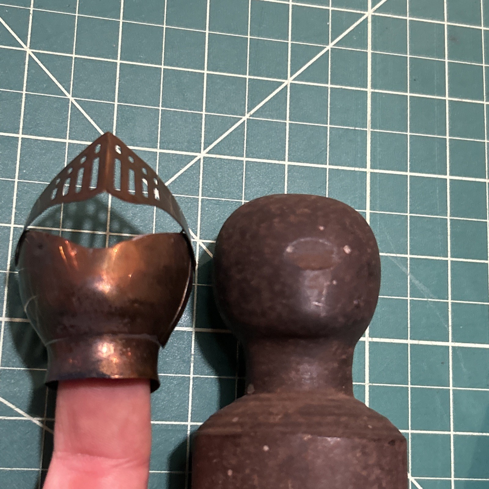 1930s-60s 12” Copper Mini Knight Armor Set + Sword Shield & Steel Stake Anvil