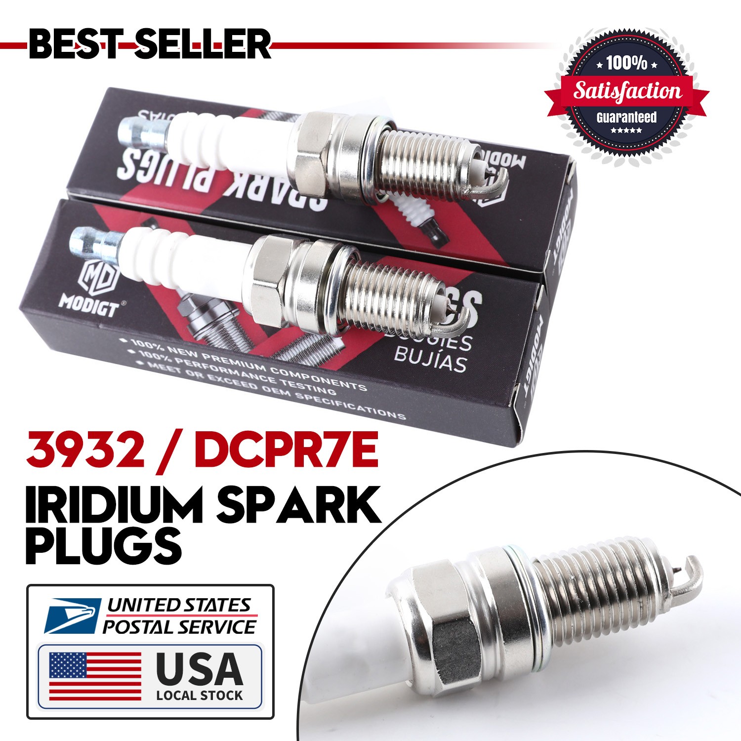 Fit NGK Laser Iridium DCPR7E NICKEL Spark Plugs 3932 10 pcs For Harley Davidson