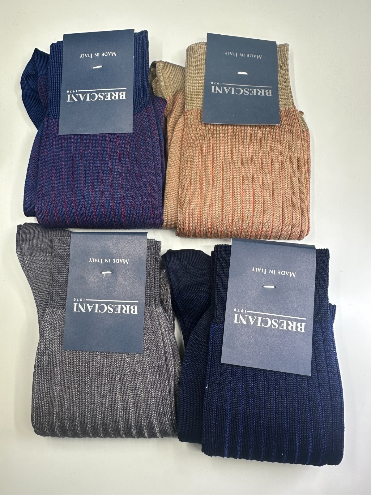 BRESCIANI Men Italian Socks  100% Cotton Size Medium/New/Choose Color