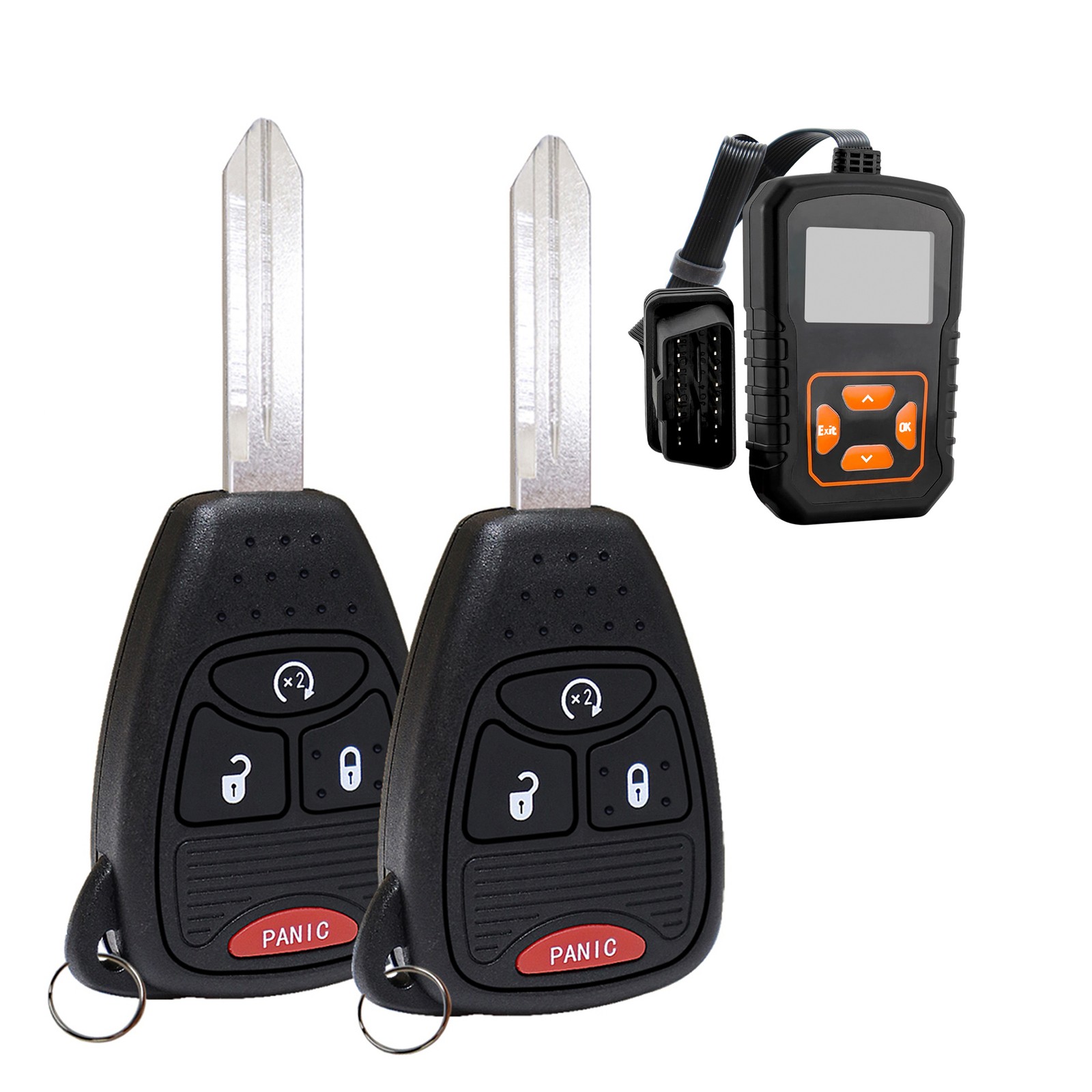 2 Remote Key Fob + Replacement for 2007-2018 Jeep Patriot Wrangler Compass