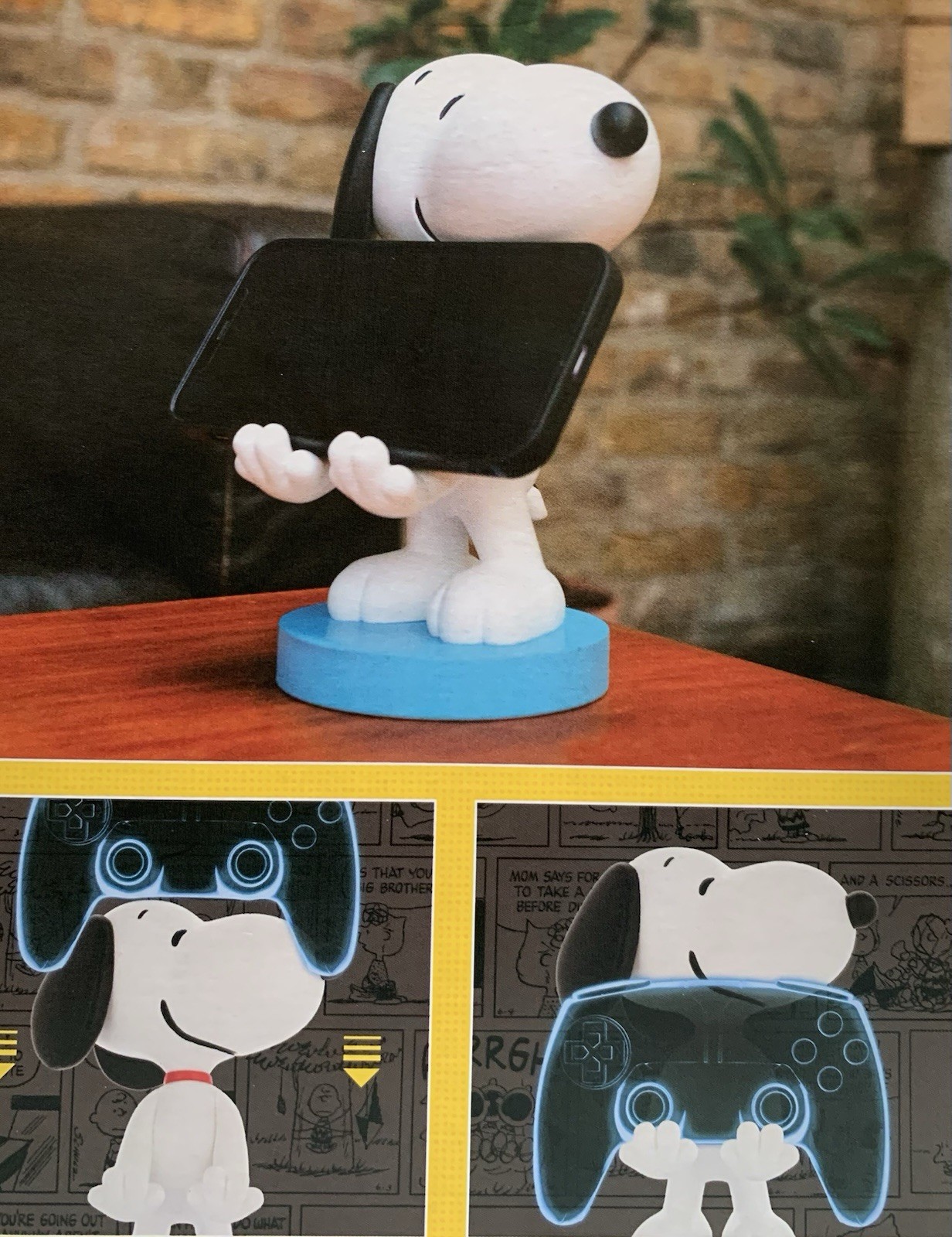 NEW Peanuts SNOOPY 3D Figural Video Game Controller Holder & Phone Stand