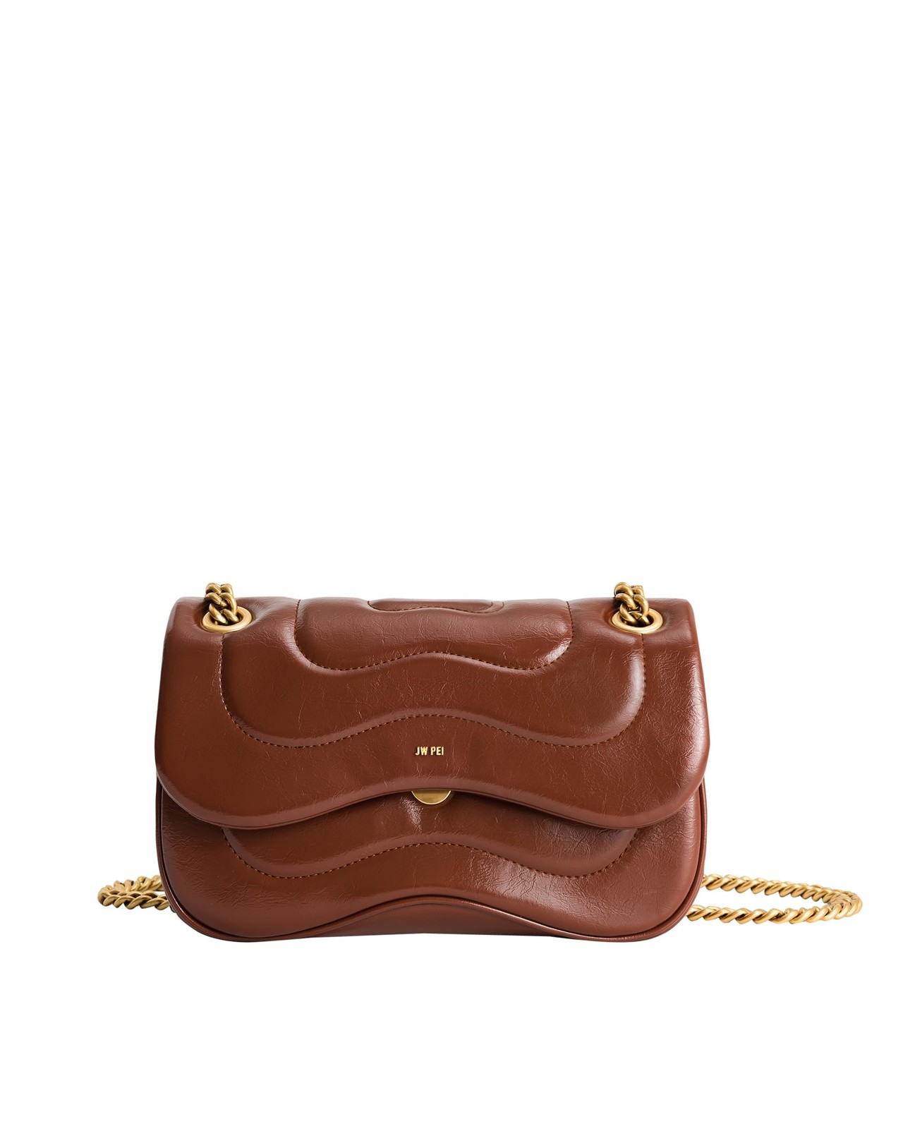 JW PEI Women's Tina Quilted Chain Crossbody Brown