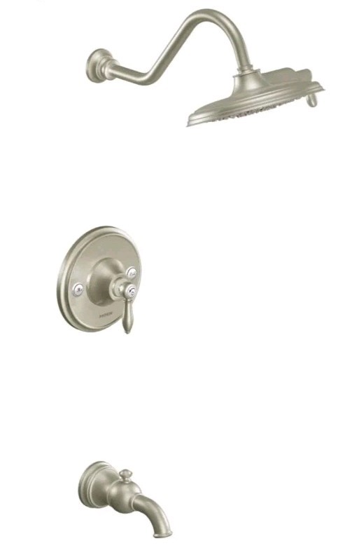 NEW Moen TS32104BN Brushed Nickel Weymouth Tub And Shower Trim Less Valve
