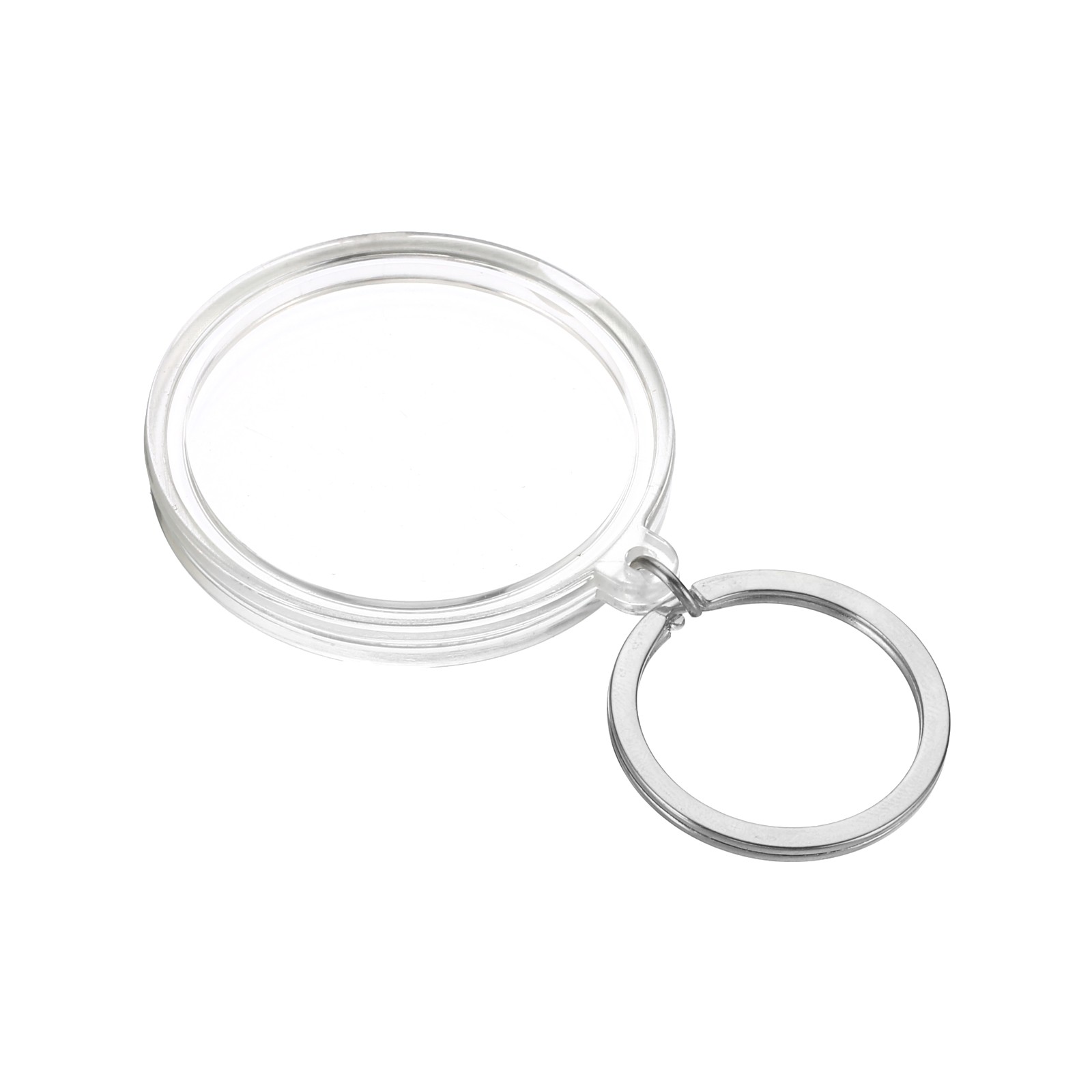Plastic Coin Holder Keychain Coin Case with Key Ring for Coins Silver