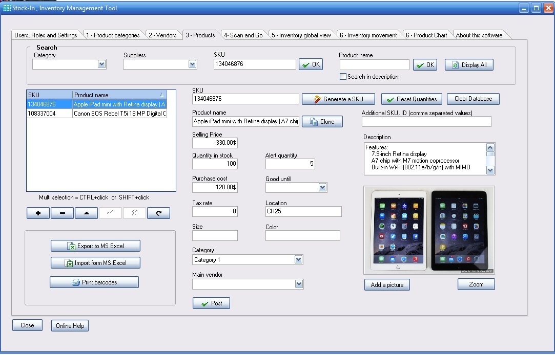 Windows Inventory and Invoice Software | Estimates | Barcodes |
