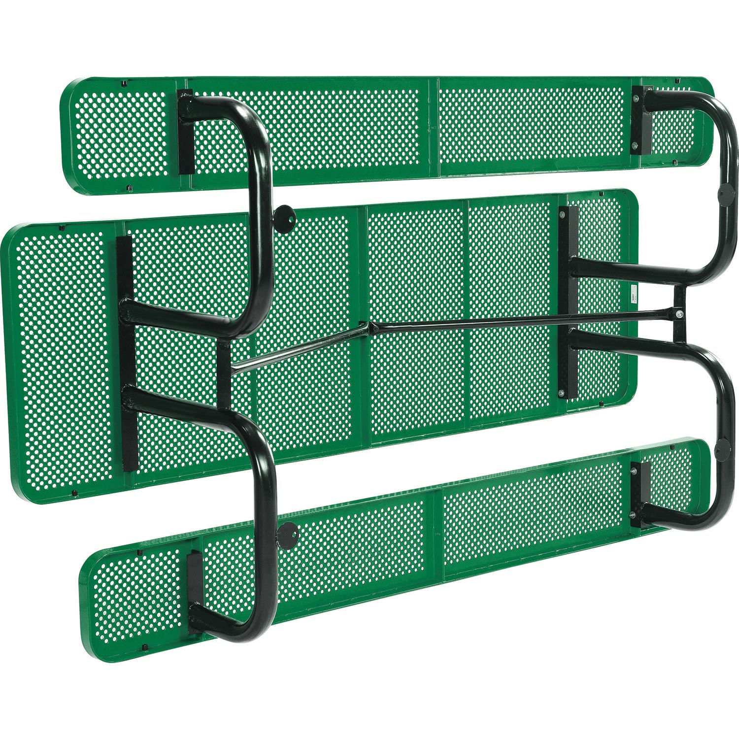 8' Rectangular Picnic Table Surface Mount Green (96" Long)