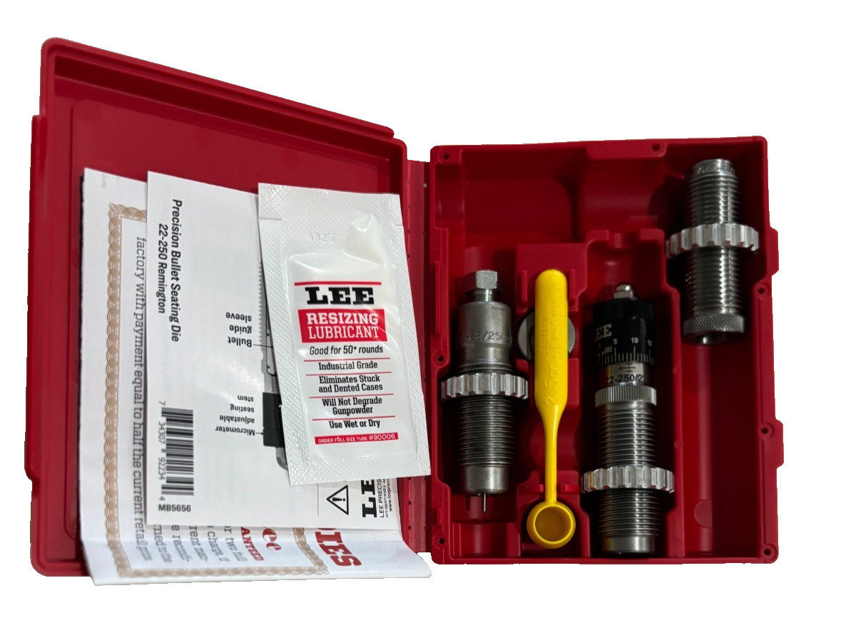 Lee 90503 22-250 Micrometer Pacesetter 3-Die Set  (SHIPS INSURED)