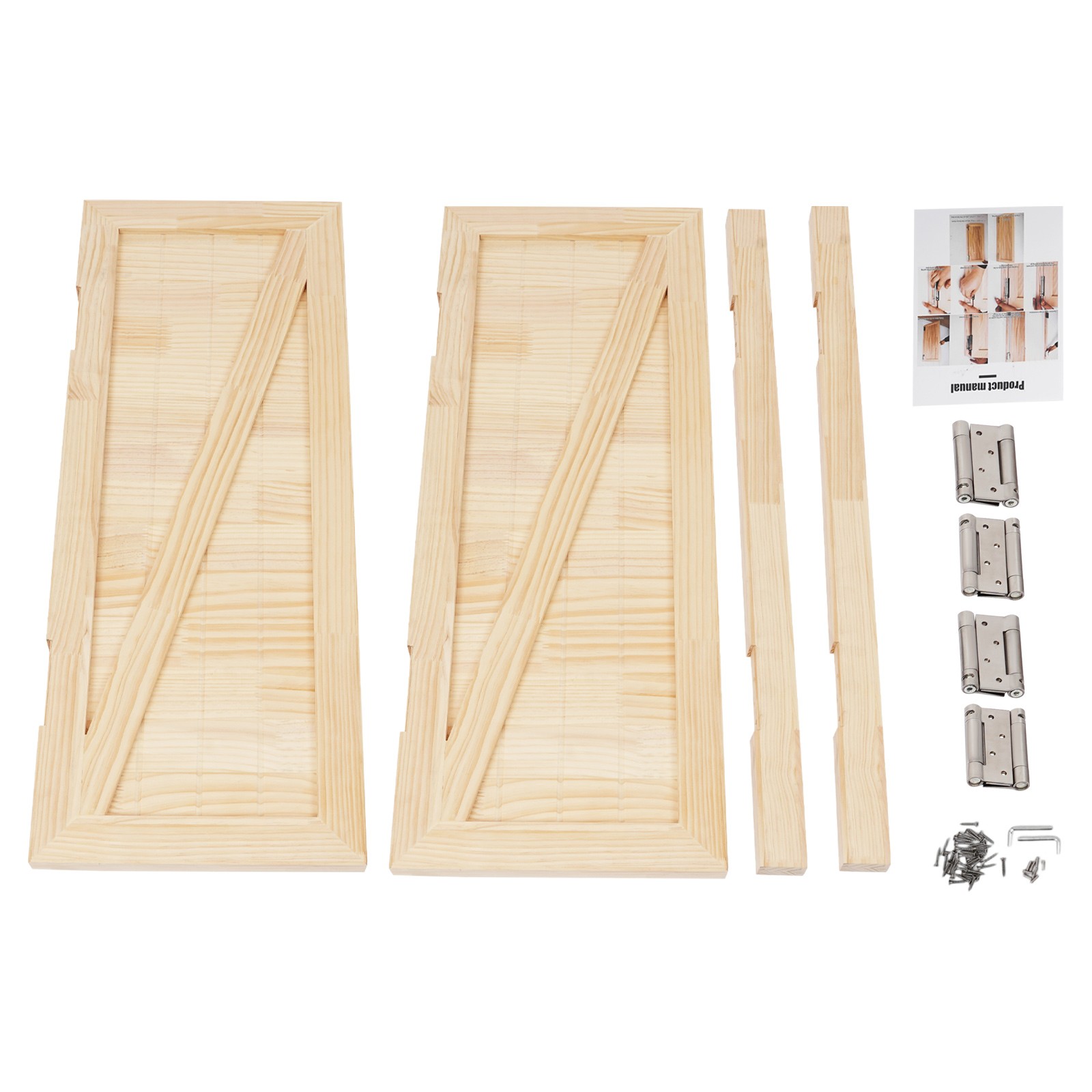 Entrance Partition Doors Solid Wood Double-Door Leaf Partition Door 80x90cm