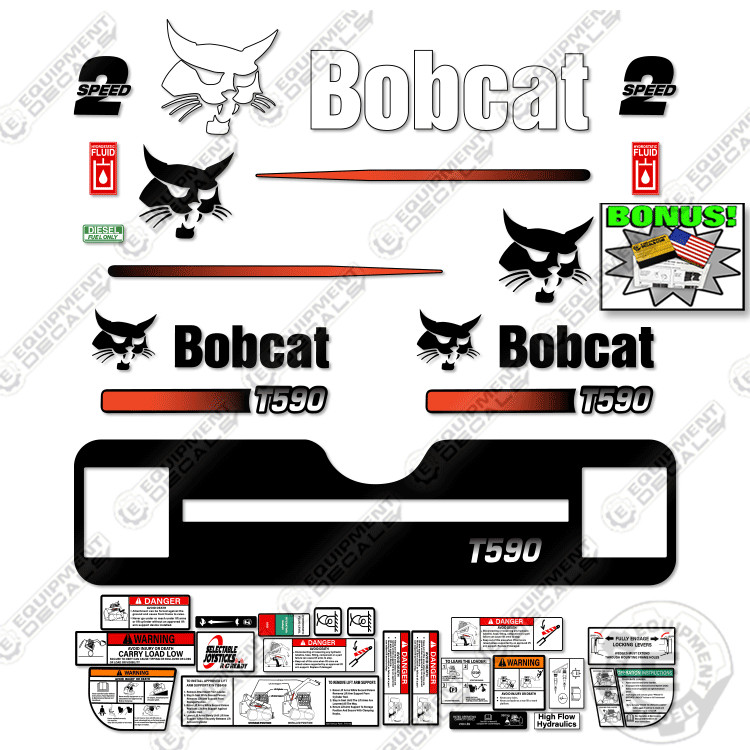Fits Bobcat T590 Decal Kit Track Loader  M-1