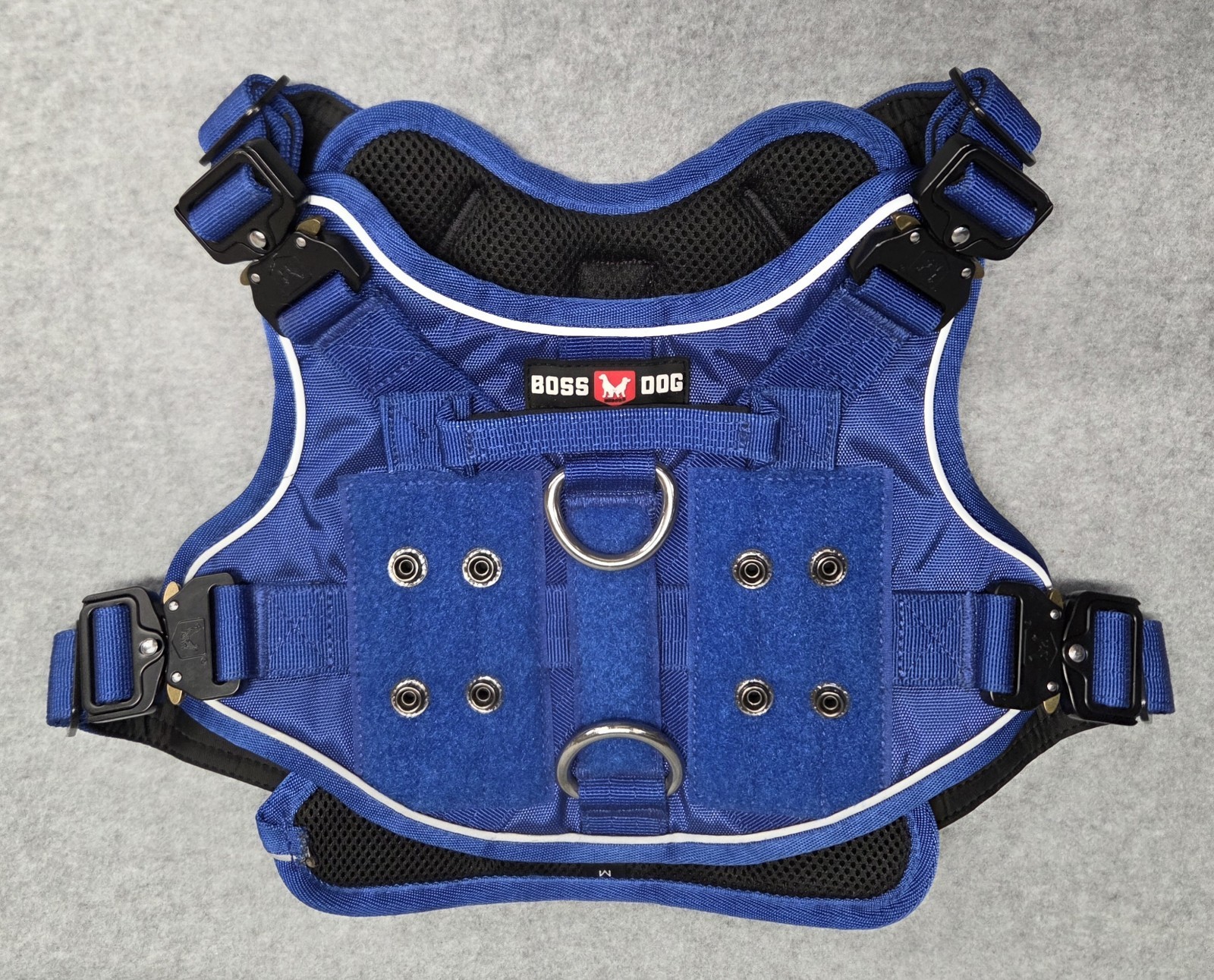Boss Dog Tactical Harness Size Medium Blue Adjustable Heavy Duty Tough Quality