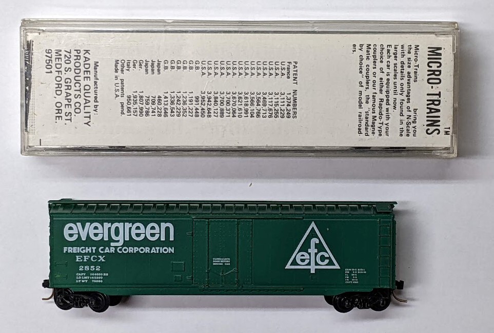 MTL Micro-Trains 32010 Evergreen EFCX 2852  50 foot boxcar