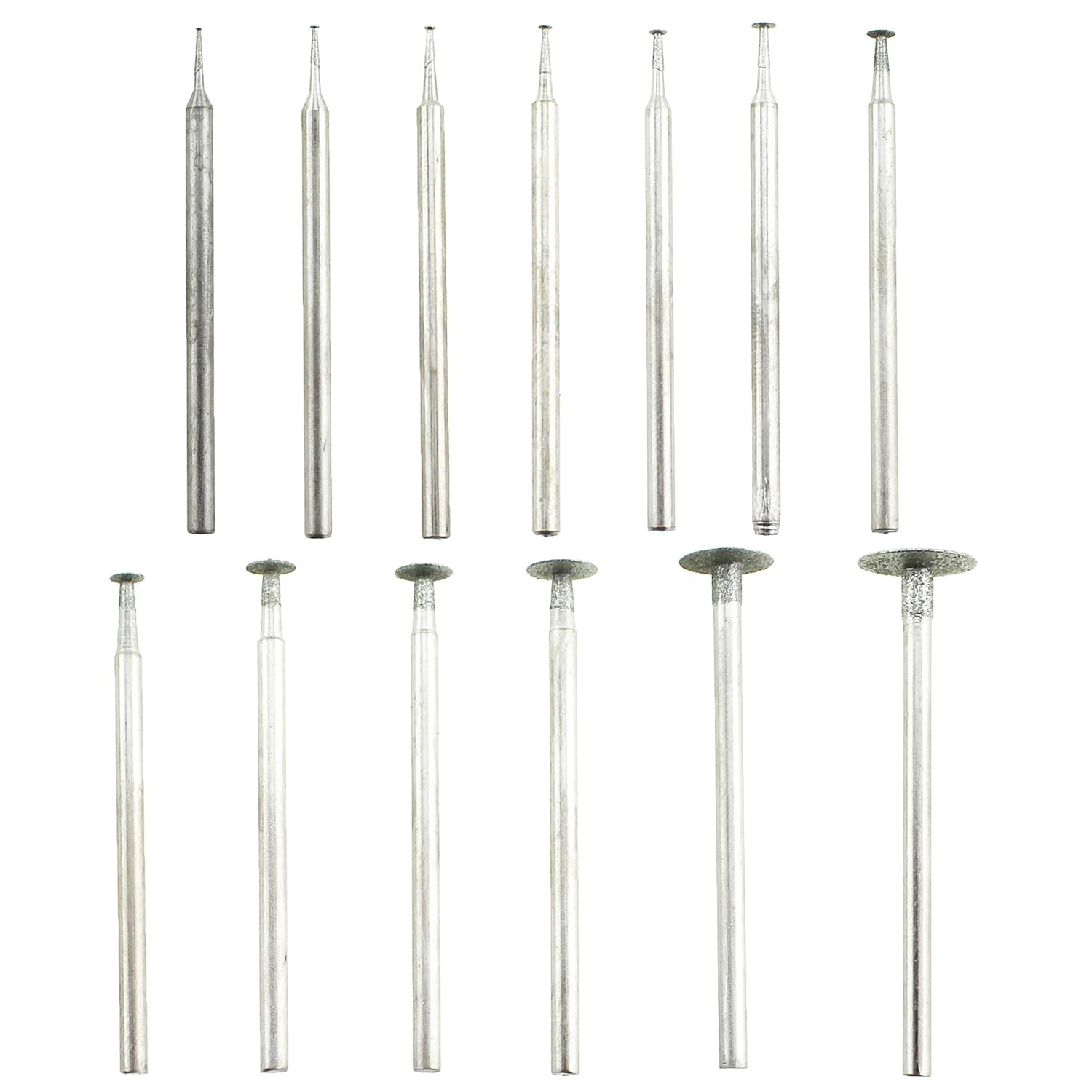 13PCS T Shaped Head Diamond Grinding Burr Drill Bit Set 0.5mm-10mm Grinding B...