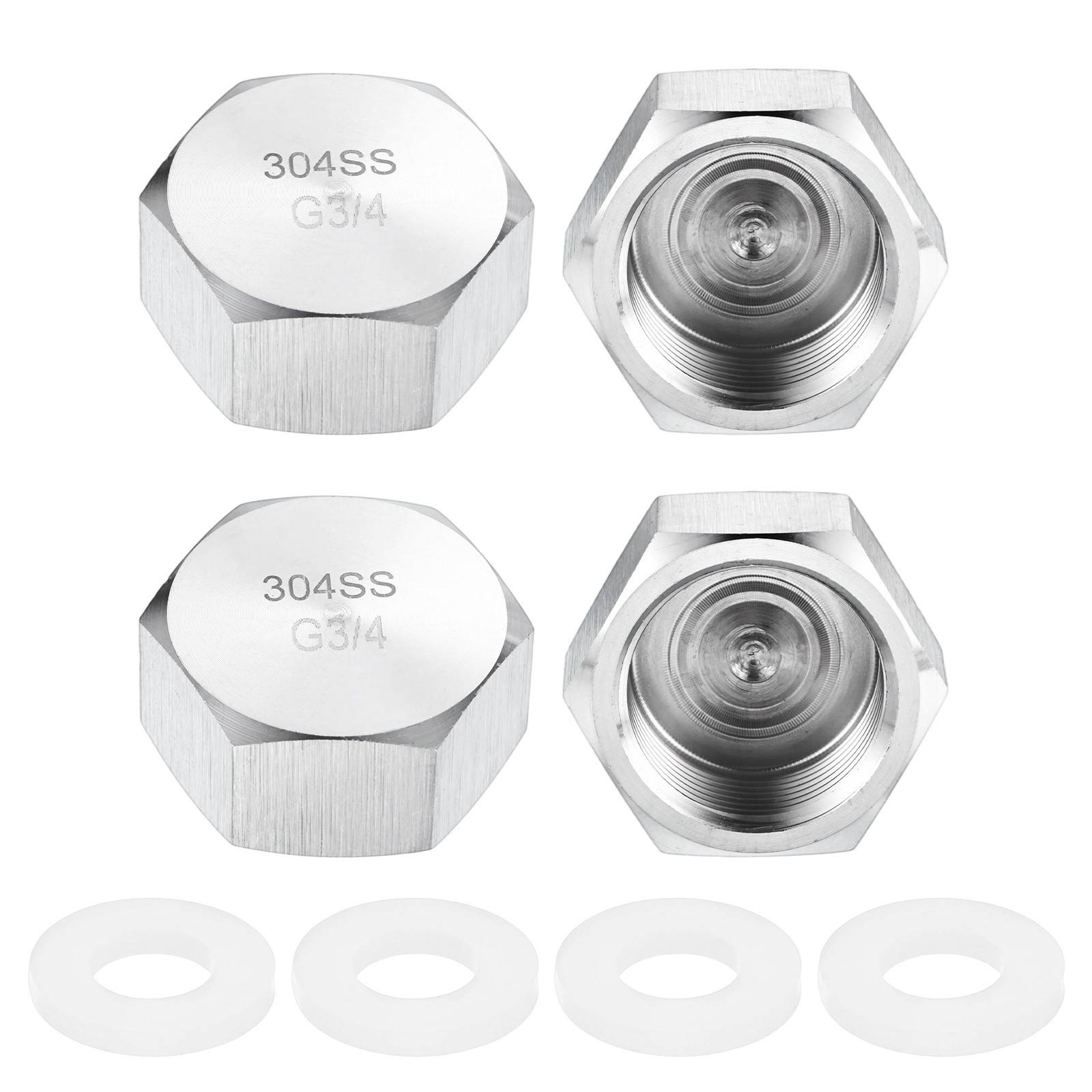 4-Pack Hex End Cap, 3/4 Inch g Female Thread Pipe Fitting