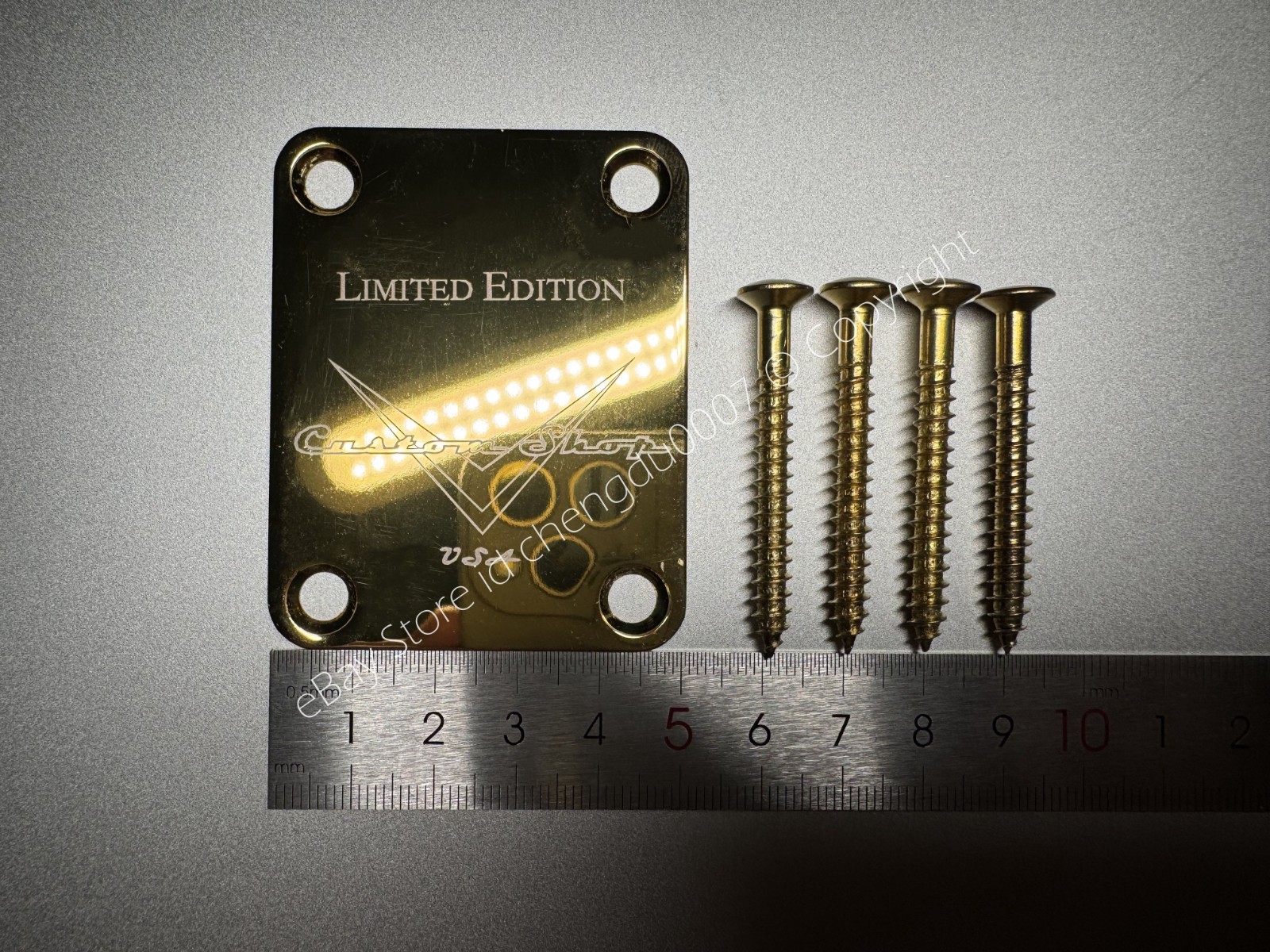 Limited Edition Custom Shop Neck Joint Reinforced Plates For Guitar Bass Golden