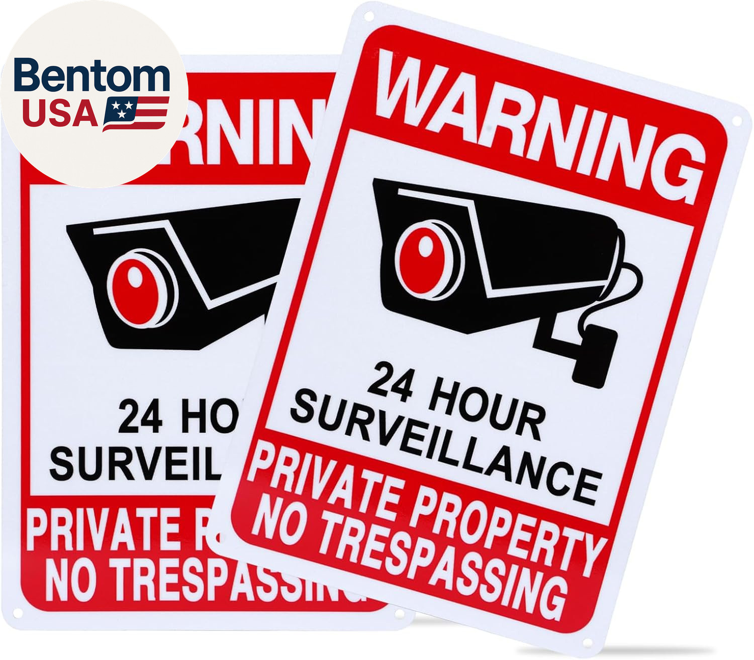 2-Pack No Trespassing Signs Private Property, Video Surveillance Signs Outdoor –