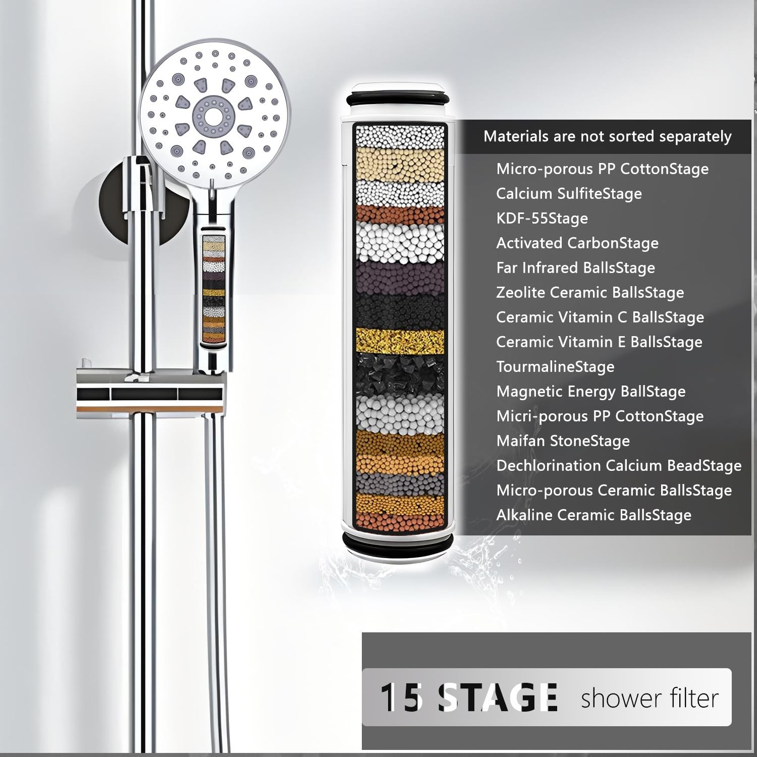 Khotilong Replacement Shower Filter for Handheld Head,Compatible White