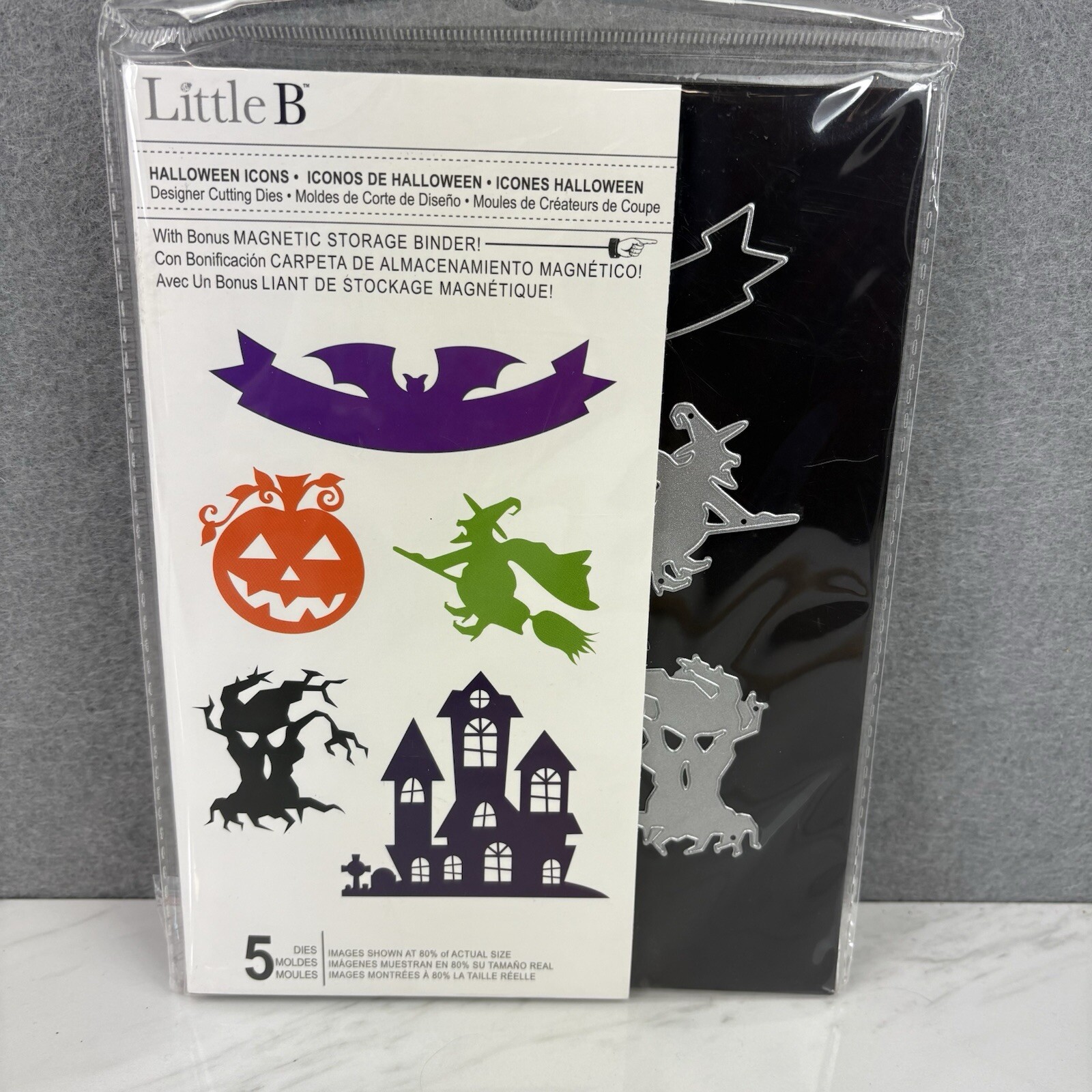 Little B Designer Cutting Dies w/ Magnetic Storage Binder HALLOWEEN ICONS New