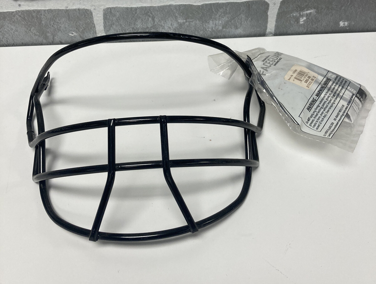 New Schutt SBG Air Steel Softball Black Face Guard w/Hardware NOS