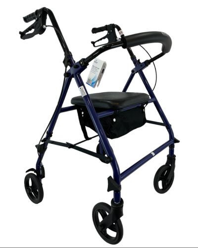 ROLL WITH ME Steel Rollator w/6" Wheels, K/D, Blue Case/2 Free Domestic Shipping