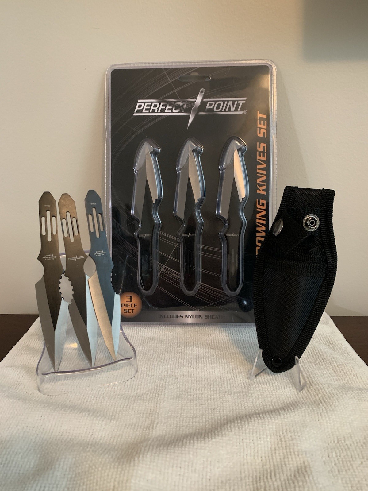 Perfect Point Two Sets Of 3 5.5” Throwing Knife Set With Sheaths (6 Knives)