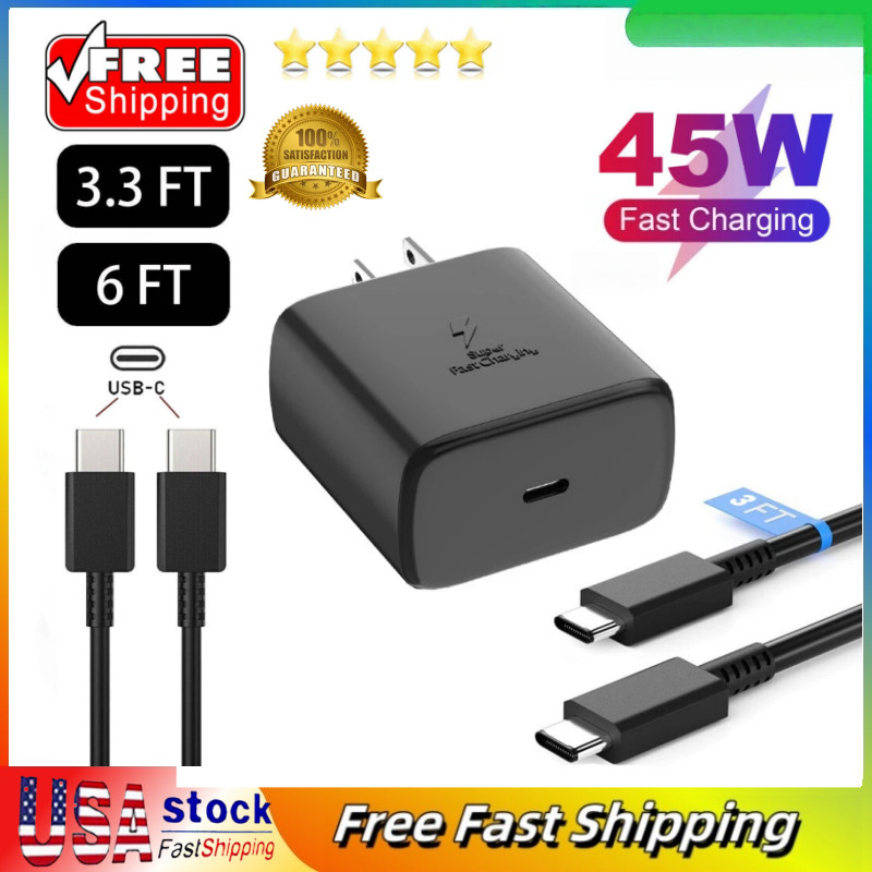 45W USB-C Super Fast Wall Charger & 6FT Cable For Samsung Galaxy S21 S22 S23 S24