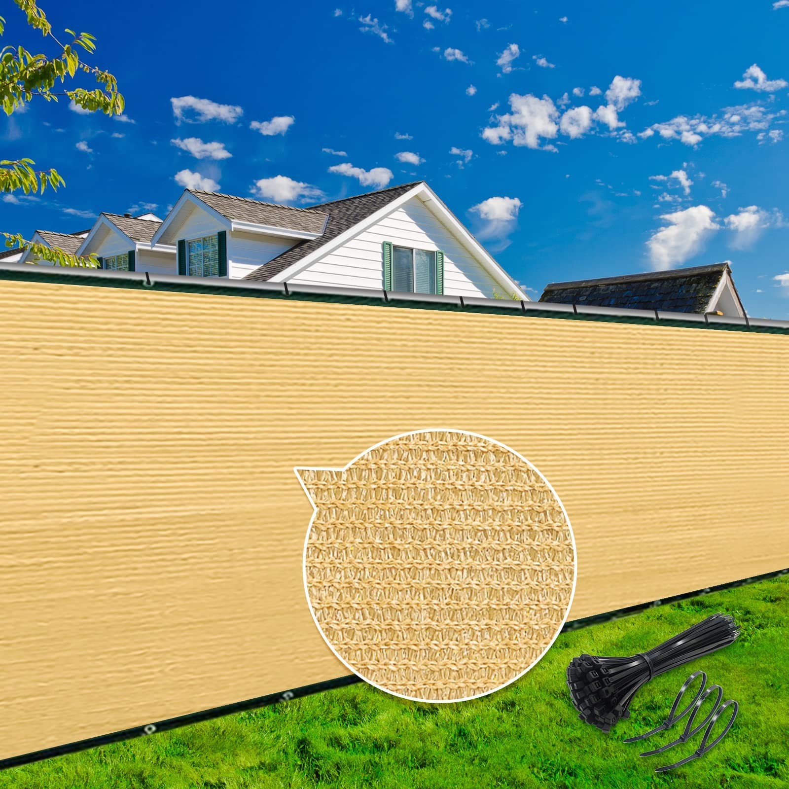 KANAGAWA 6ft x 50ft Privacy Screen Fence, 90% Blockage Heavy Duty 175 GSM Fen...