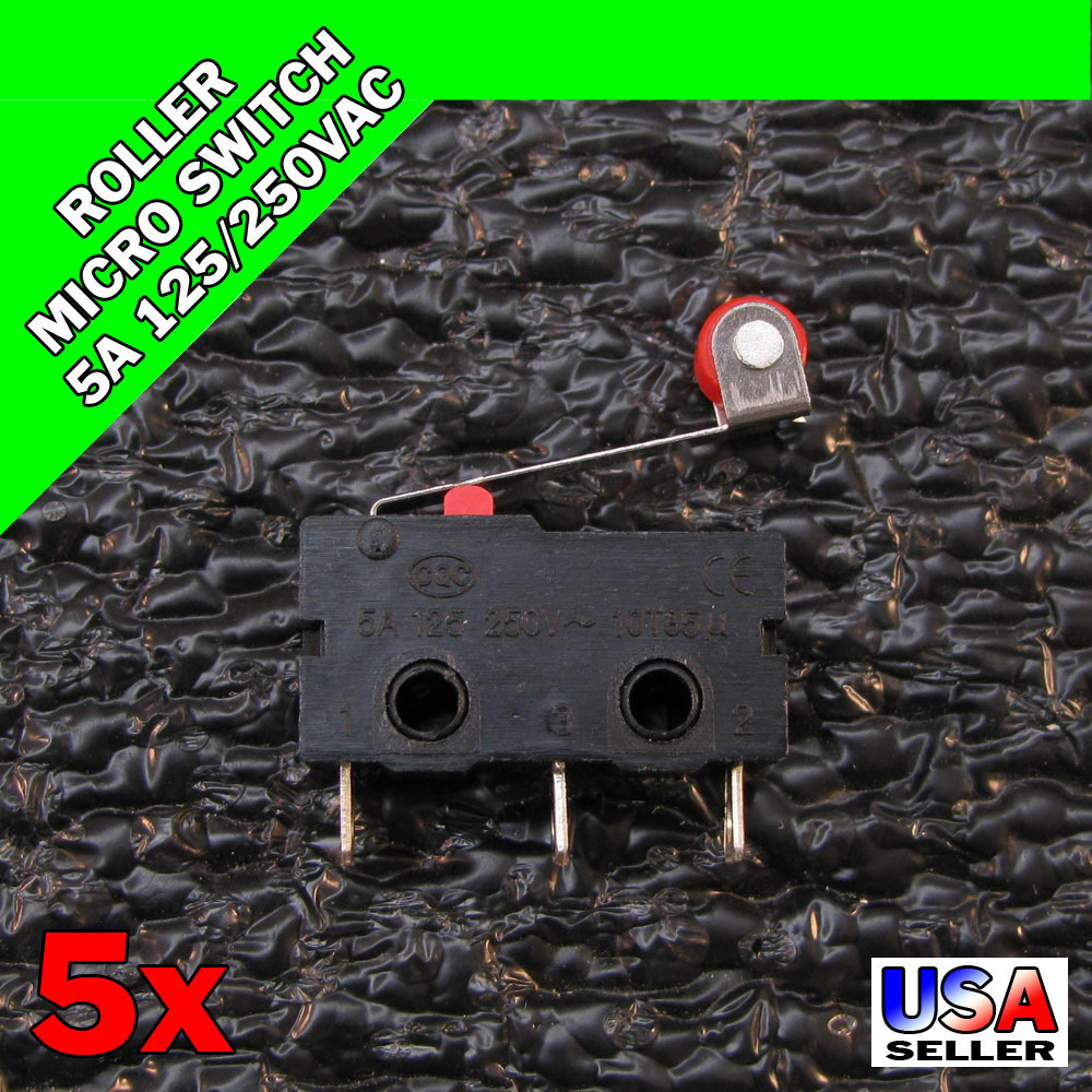 5x KW12-3 Roller Micro Switch 5A 250VAC Lever Arm Limit SPDT 3 Pin 5pcs U92