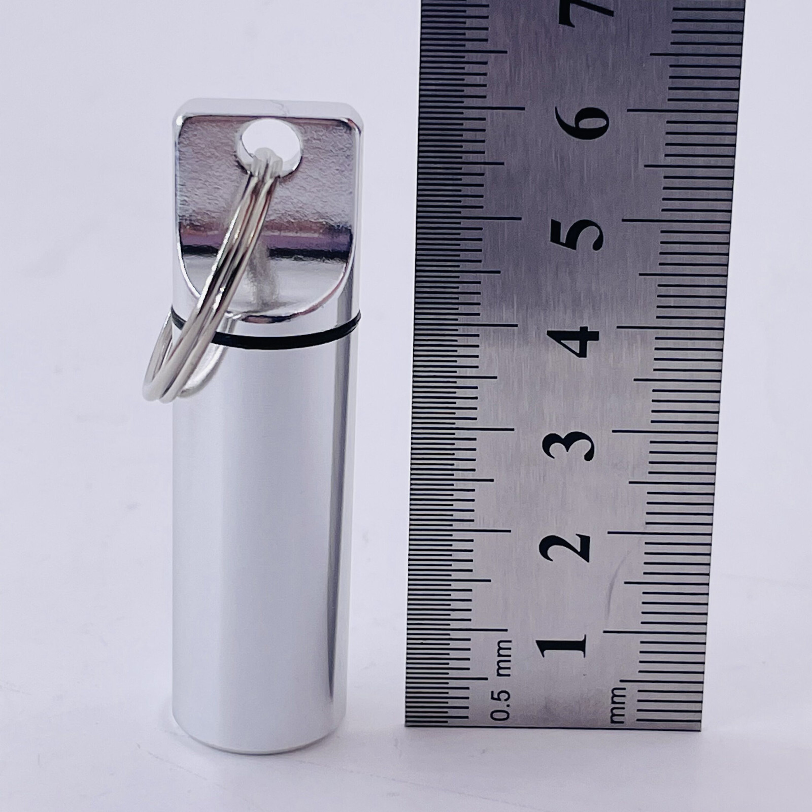 5pcs Waterproof Mini Pill Box Case Holder Container Metal Capsule Tool Keychain