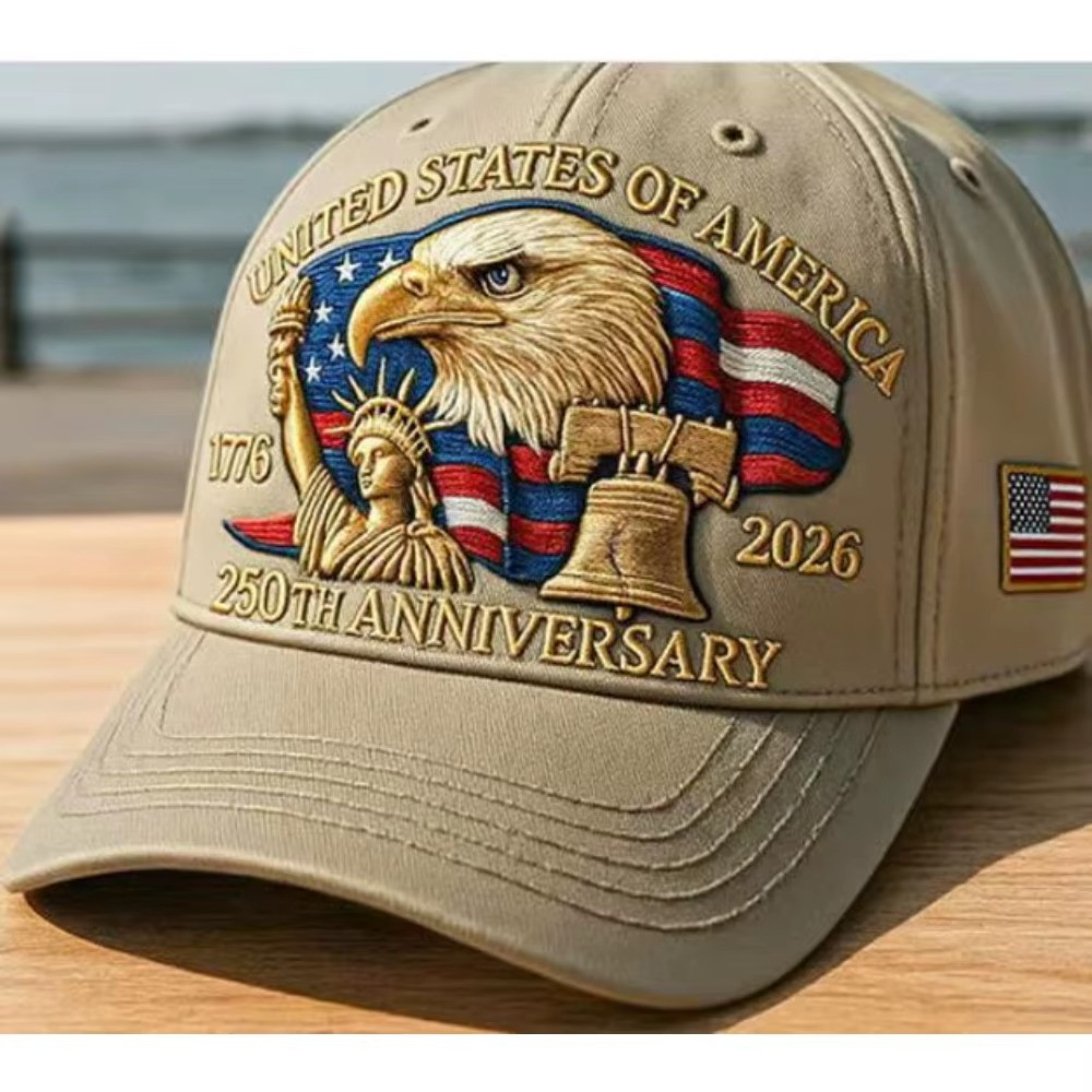 Baseball Cap United States 250th Anniversary Hat 3D Embroidery Craftsmanship