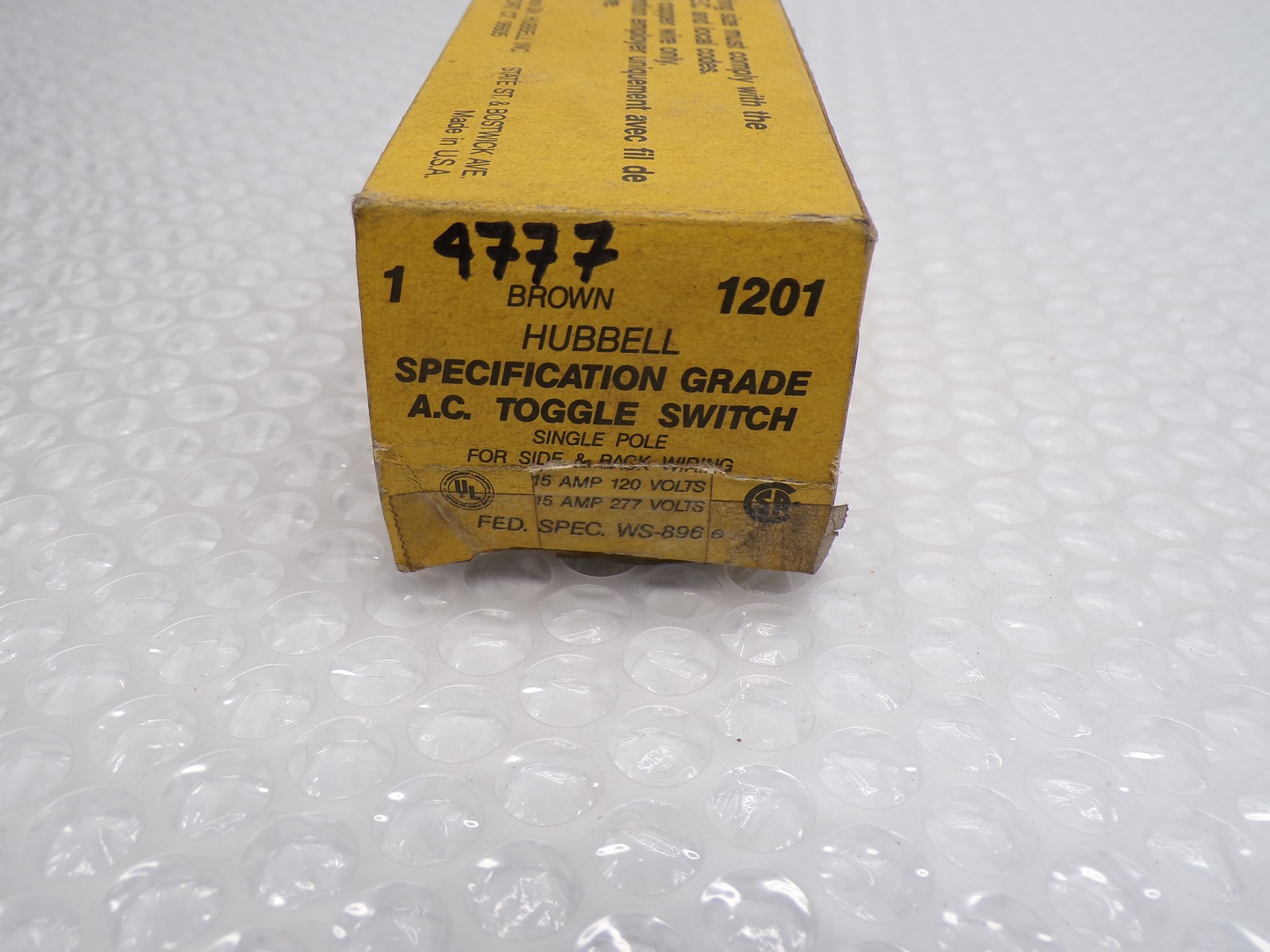 HUBBELL 1201 SWITCH BROWN NSMP