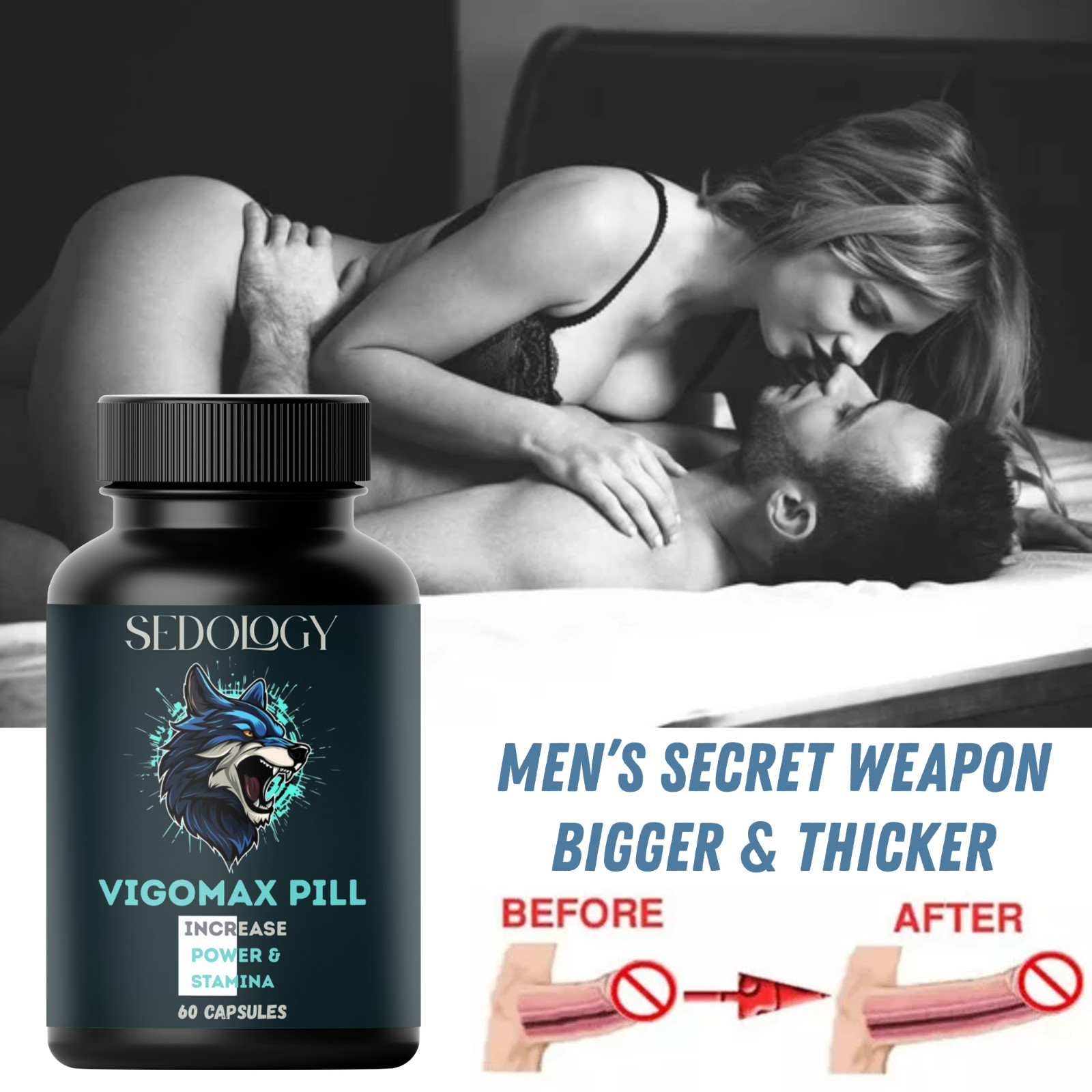 Penis-enlarger New XXXL Gain 12+ Inches Growth Capsules Faster Growth 60 Cap.