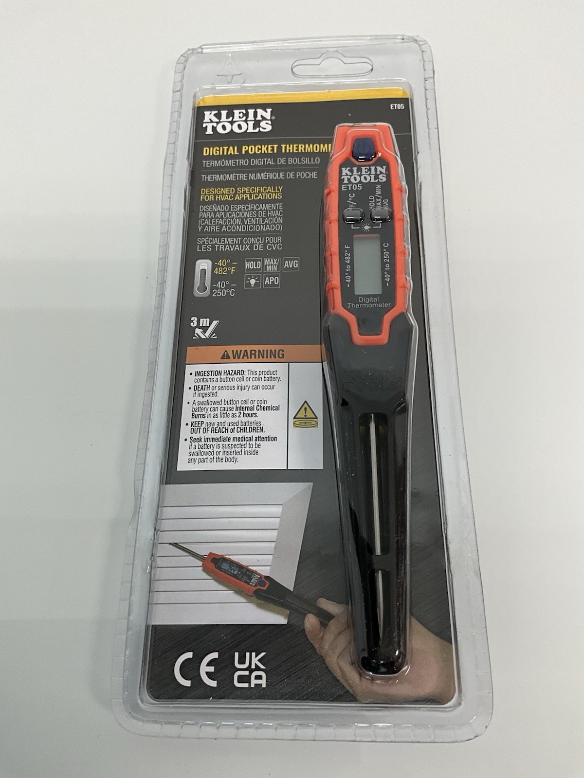 KLEIN TOOLS DIGITAL POCKET THERMOMETER  #ET05