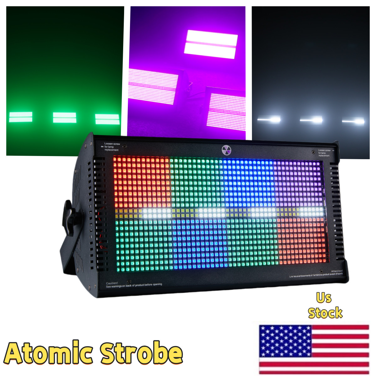 US Atomic 1000W strobeFull Color LED Strobe Lights Bar 8+8 Flash Strobo Lights