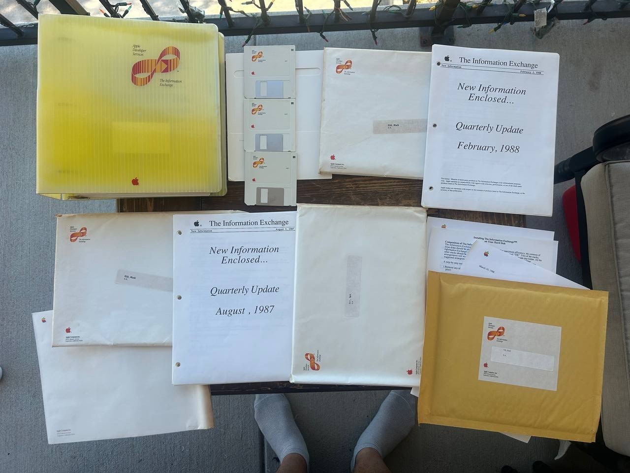Apple Developer Info Exchange 1987–88 Binder Set w/ Floppies & Sealed Envelopes