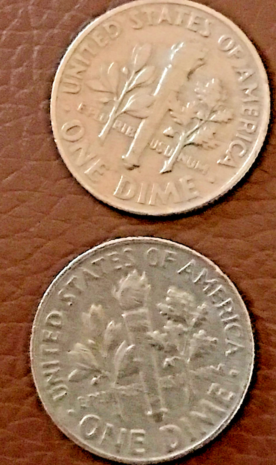 Two--1965 Roosevelt dimes no mint mark "Very Rare"
