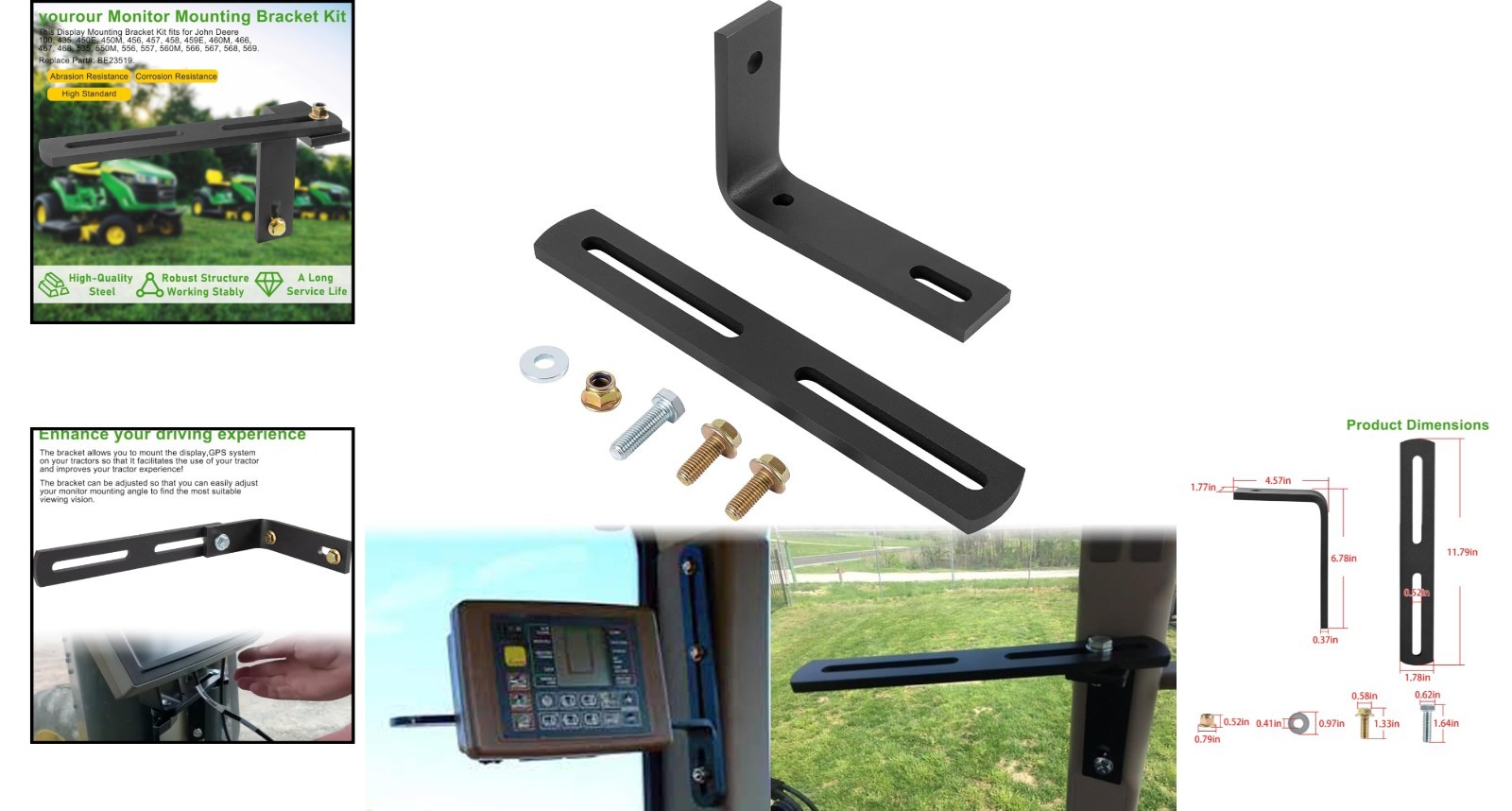 Versatile Monitor Mounting Bracket for Enhanced Tractor Display Functionality