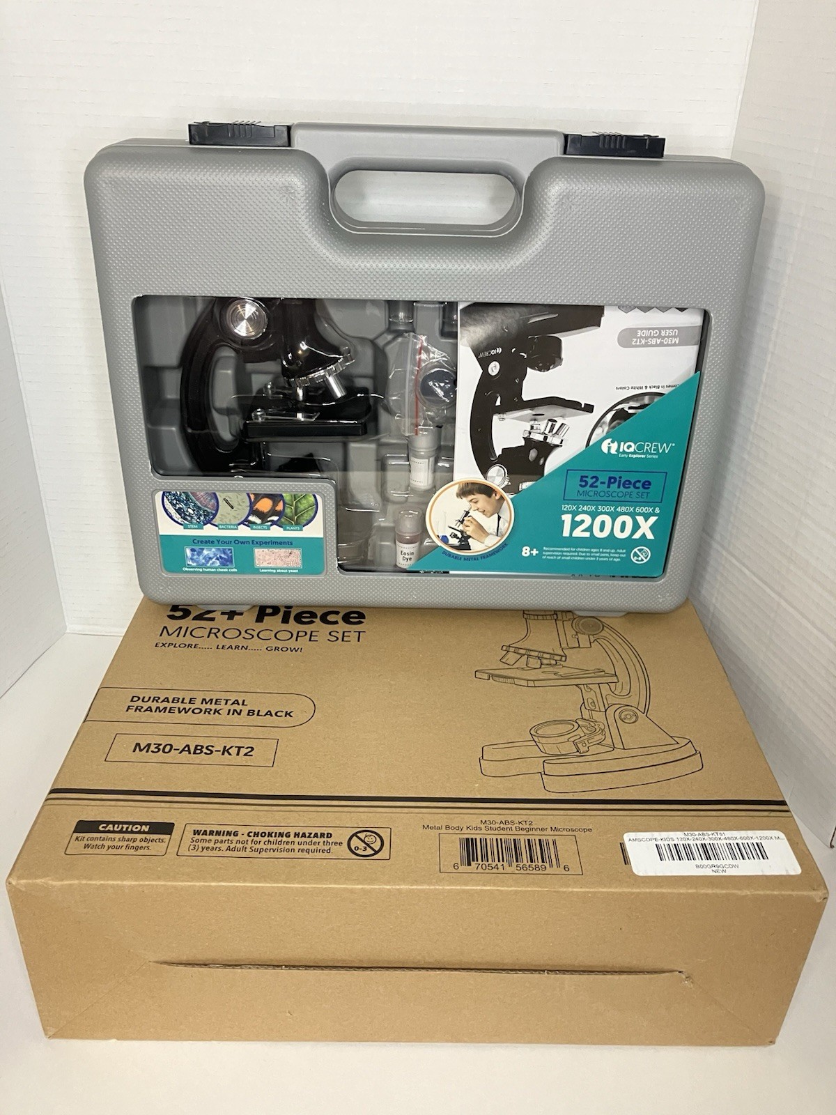 IQ Crew early explorer series 52 piece microscope set In Carrying Case