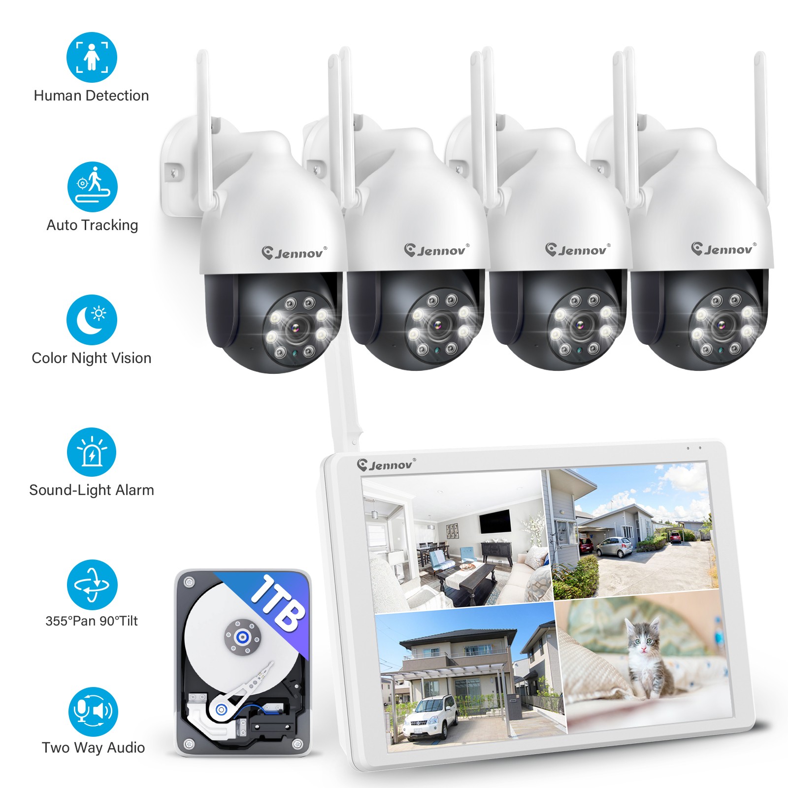 Wireless Surveillance Camera System Night Vision Plug-in Camera 10CH 5MP Record