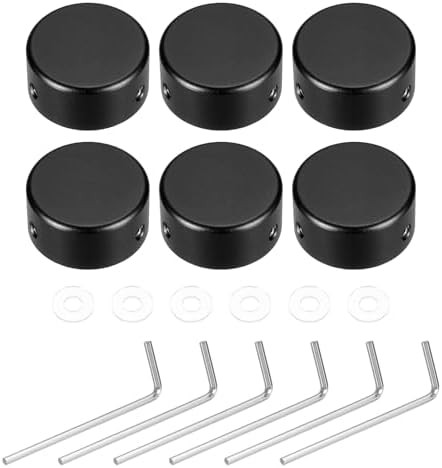 6 Pcs Footswitch Toppers Guitar Pedal Button Caps Metal Footswitch Top Cover 3/8