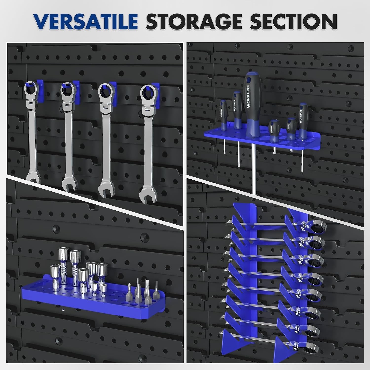 Versatile Pegboard Organizer: 44PC Tool Storage for Craft & Garage Spaces