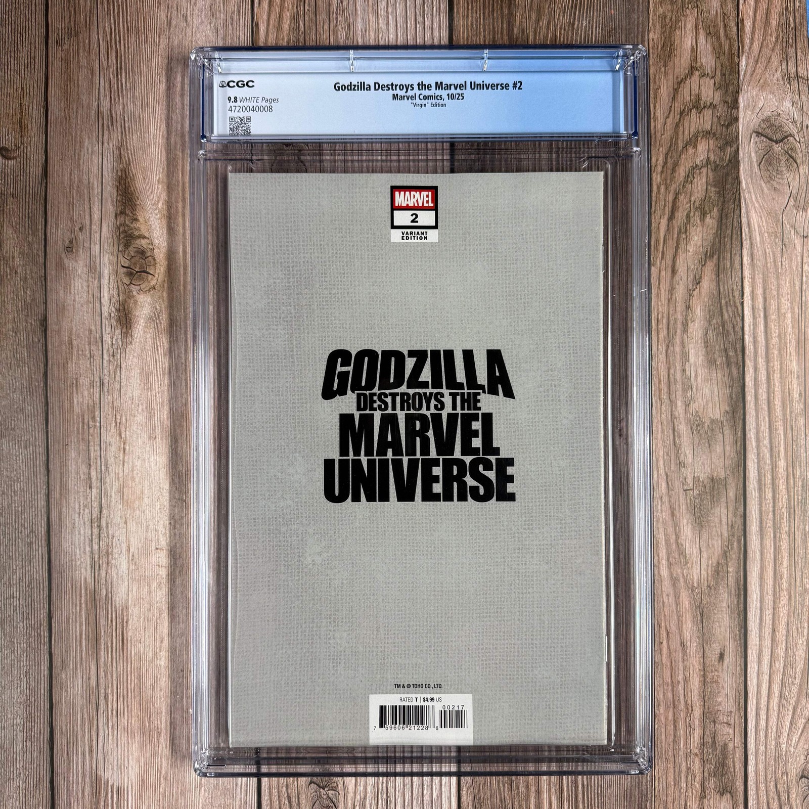 Godzilla Marvel Universe #2 CGC 9.8 WP 1:100 Virgin Variant Cover