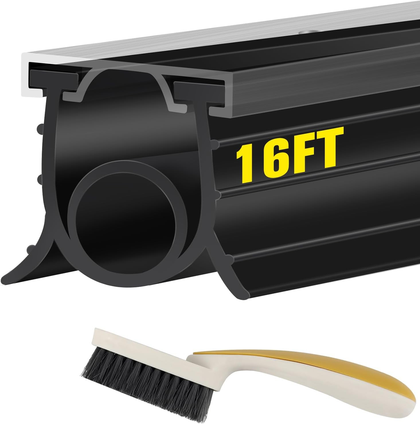Garage Door Seals Bottom Rubber 3-Sided Weatherproof Seal Three Layers of P...